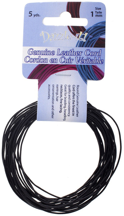 1 MM LEATHER CORD BLACK
